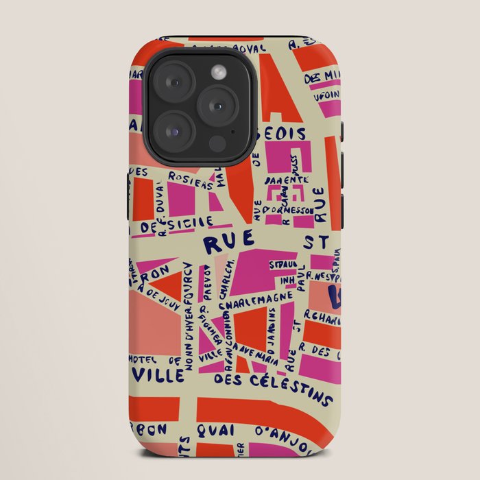 paris map pink iPhone Case Gallery Image 11