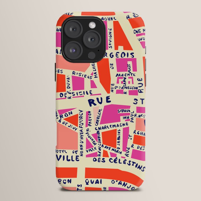 paris map pink iPhone Case Gallery Image 16