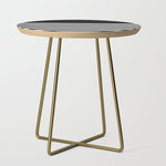 Elegant Black & White Stripes Side Table Gallery Image 1
