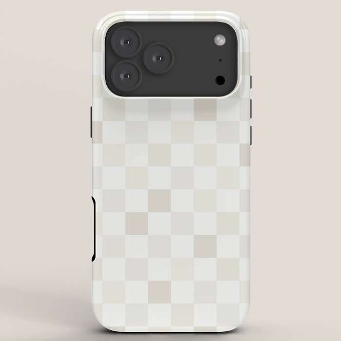 Checkerboard Check Pattern in Pale Light Neutral Beige White Tones iPhone Case Gallery Image 8