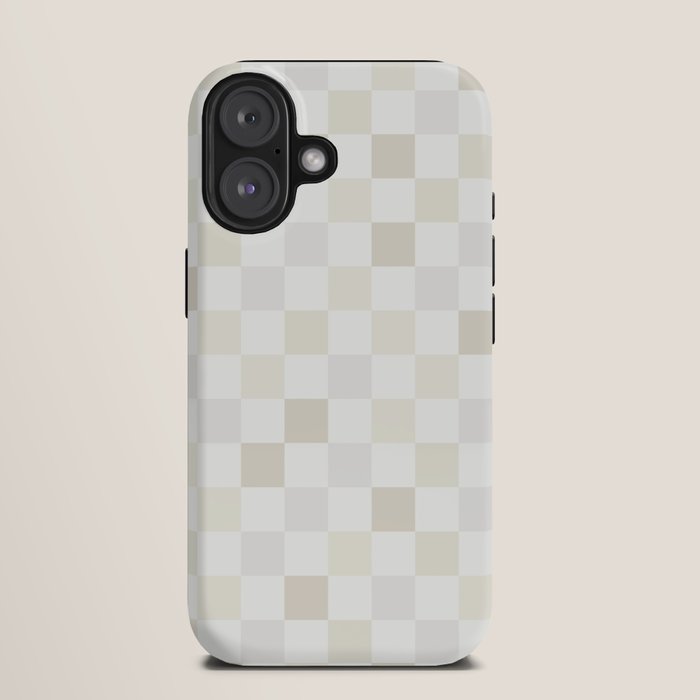 Checkerboard Check Pattern in Pale Light Neutral Beige White Tones iPhone Case Gallery Image 9