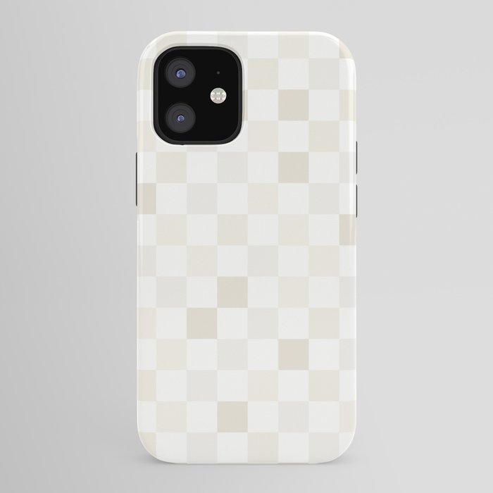 Checkerboard Check Pattern in Pale Light Neutral Beige White Tones iPhone Case Gallery Image 41