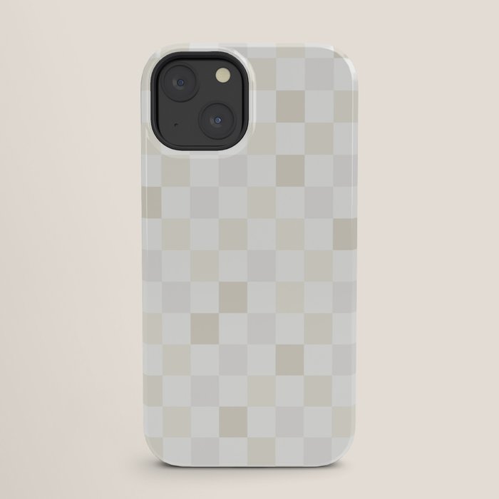 Checkerboard Check Pattern in Pale Light Neutral Beige White Tones iPhone Case Gallery Image 25