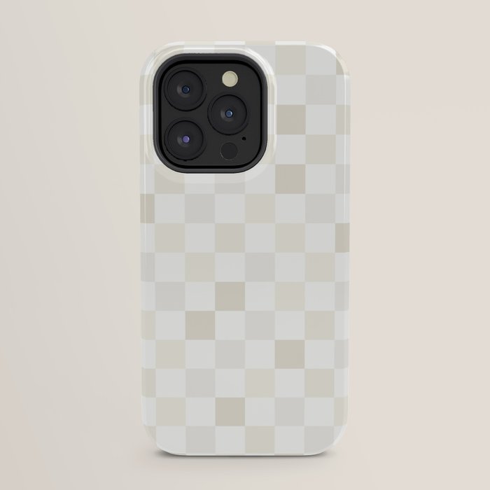 Checkerboard Check Pattern in Pale Light Neutral Beige White Tones iPhone Case Gallery Image 31
