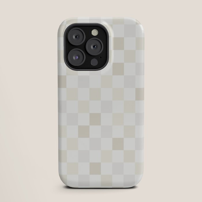 Checkerboard Check Pattern in Pale Light Neutral Beige White Tones iPhone Case Gallery Image 19