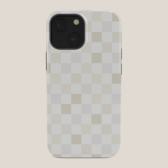 Checkerboard Check Pattern in Pale Light Neutral Beige White Tones iPhone Case Gallery Image 34
