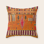 Orange Traditional Moroccan Design Throw Pillow Gallery Image 1