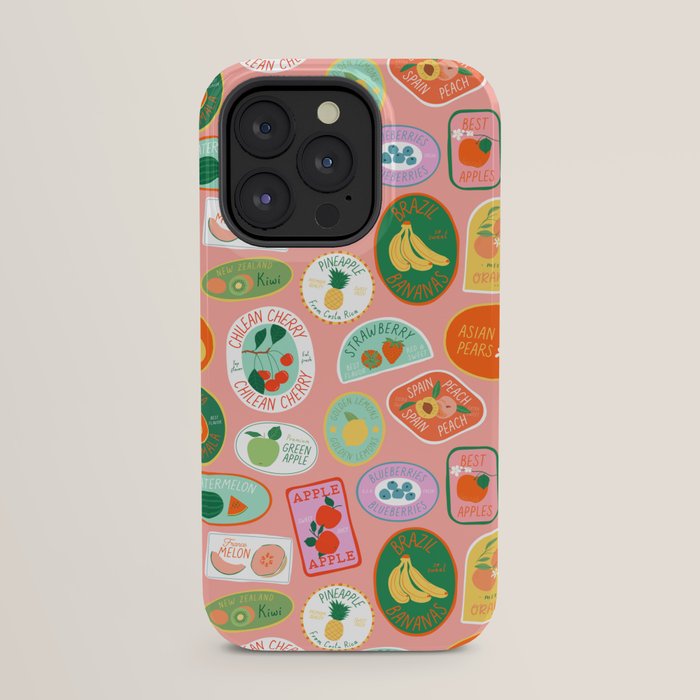 Vintage fruit sticker label cartoon pattern iPhone Case Gallery Image 23