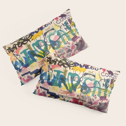 Urban Graffiti Paper Street Art Pillow Sham Gallery Image 4