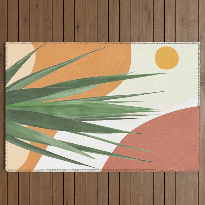 Abstract Agave Plant Outdoor Rug Gallery Image 2