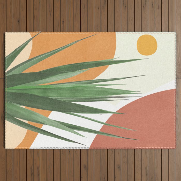 Abstract Agave Plant Outdoor Rug Gallery Image 3
