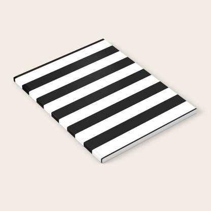 Midnight Black and White Stripes Notebook Gallery Image 2