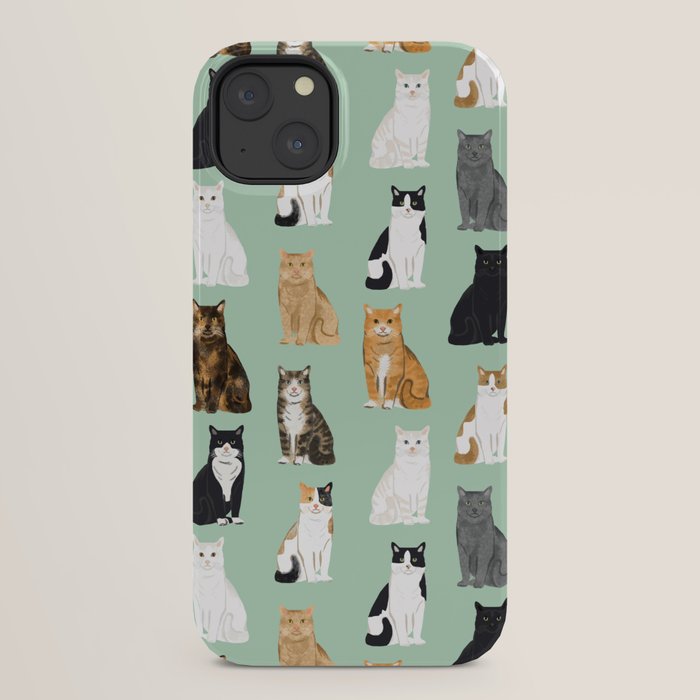 Cat breeds pattern kitty kittens cats tabby siamese white tortoiseshell iPhone Case Gallery Image 30