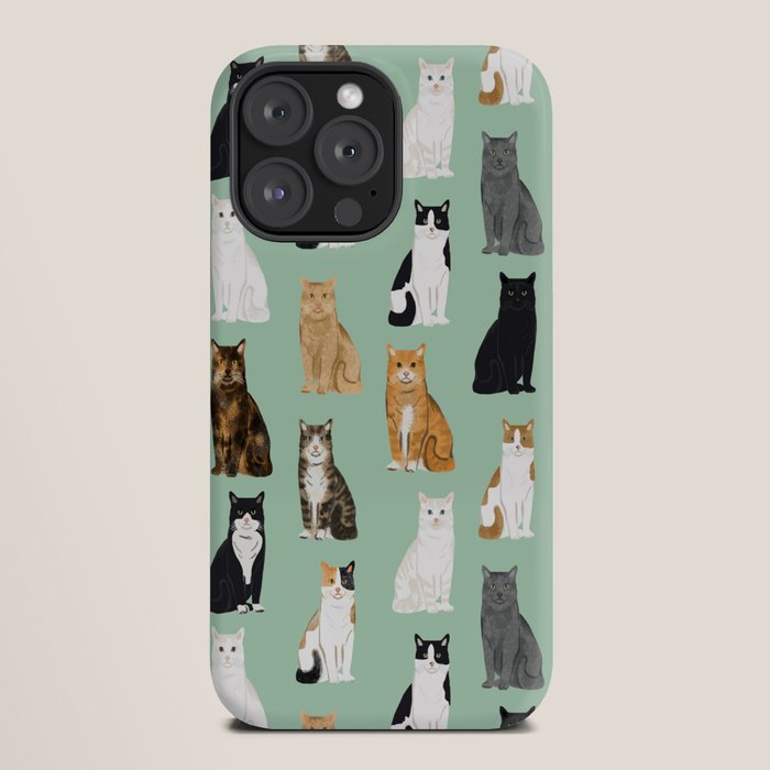 Cat breeds pattern kitty kittens cats tabby siamese white tortoiseshell iPhone Case Gallery Image 20