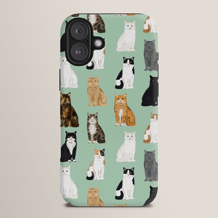 Cat breeds pattern kitty kittens cats tabby siamese white tortoiseshell iPhone Case Gallery Image 14