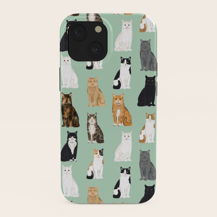 Cat breeds pattern kitty kittens cats tabby siamese white tortoiseshell iPhone Case Gallery Image 38