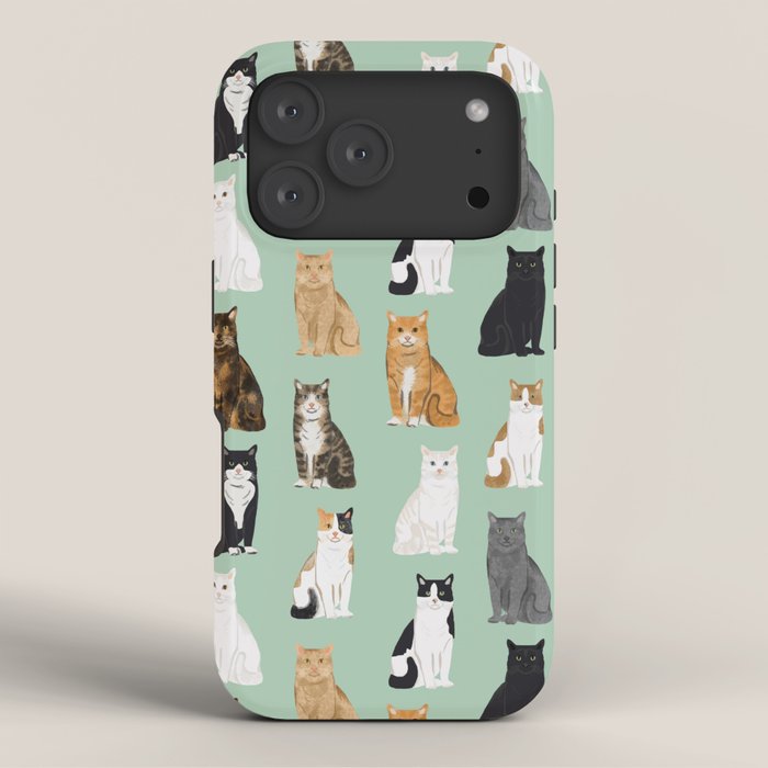 Cat breeds pattern kitty kittens cats tabby siamese white tortoiseshell iPhone Case Gallery Image 3