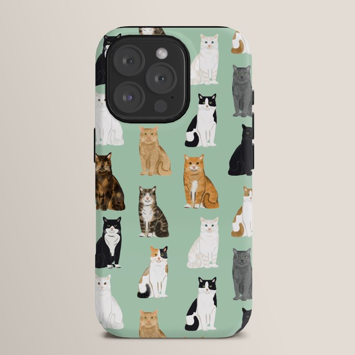 Cat breeds pattern kitty kittens cats tabby siamese white tortoiseshell iPhone Case Gallery Image 15