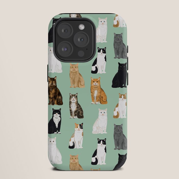 Cat breeds pattern kitty kittens cats tabby siamese white tortoiseshell iPhone Case Gallery Image 11