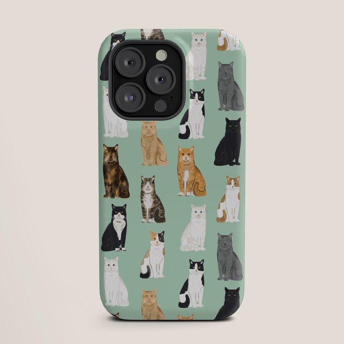 Cat breeds pattern kitty kittens cats tabby siamese white tortoiseshell iPhone Case Gallery Image 19