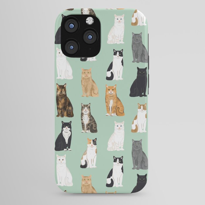 Cat breeds pattern kitty kittens cats tabby siamese white tortoiseshell iPhone Case Gallery Image 44