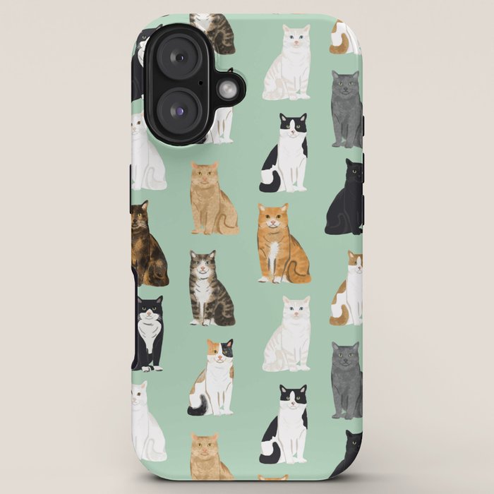 Cat breeds pattern kitty kittens cats tabby siamese white tortoiseshell iPhone Case Gallery Image 5