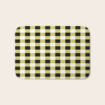 Gingham Large Yellow Black White Bath Mat Gallery Image 1