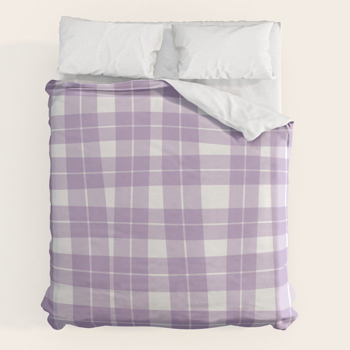 Wavy Plaid Lilac White Duvet Cover Gallery Image 2