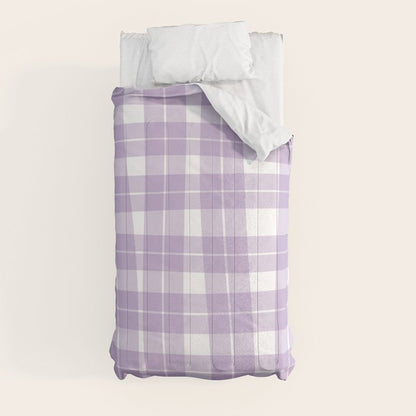 Wavy Plaid Lilac White Comforter Gallery Image 4