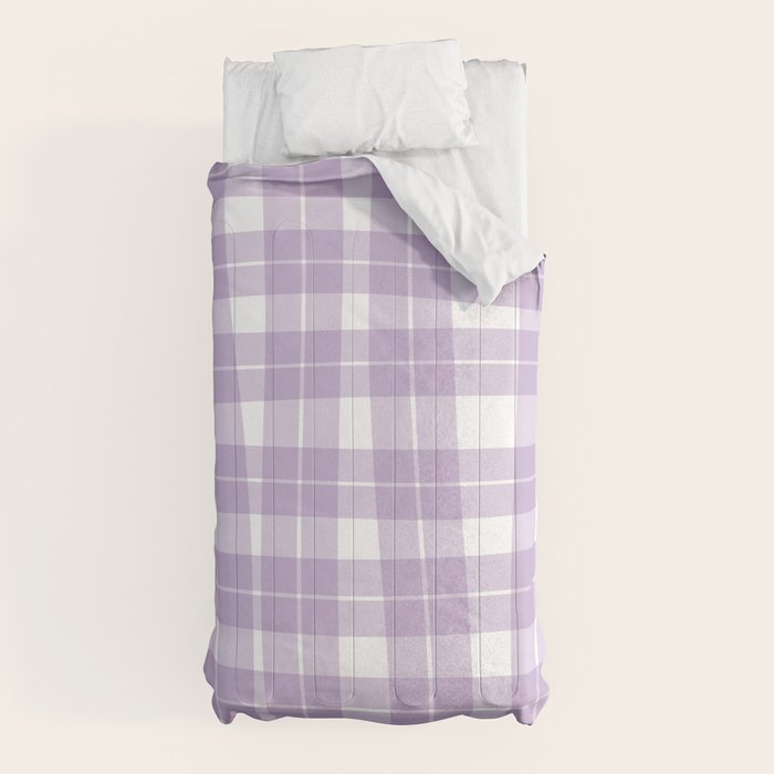 Wavy Plaid Lilac White Comforter Gallery Image 5