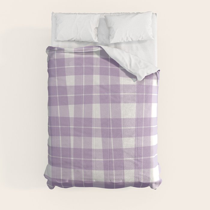 Wavy Plaid Lilac White Comforter Gallery Image 8