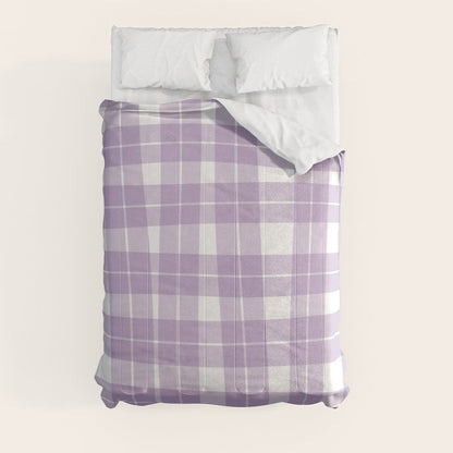 Wavy Plaid Lilac White Comforter Gallery Image 3