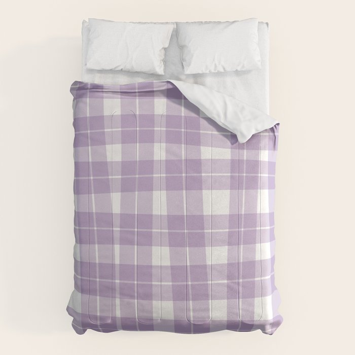 Wavy Plaid Lilac White Comforter Gallery Image 1