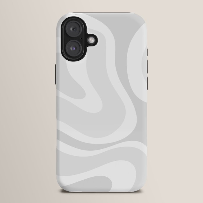 Modern Retro Liquid Swirl Abstract in Pale Grey iPhone Case Gallery Image 14