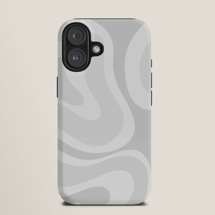 Modern Retro Liquid Swirl Abstract in Pale Grey iPhone Case Gallery Image 9