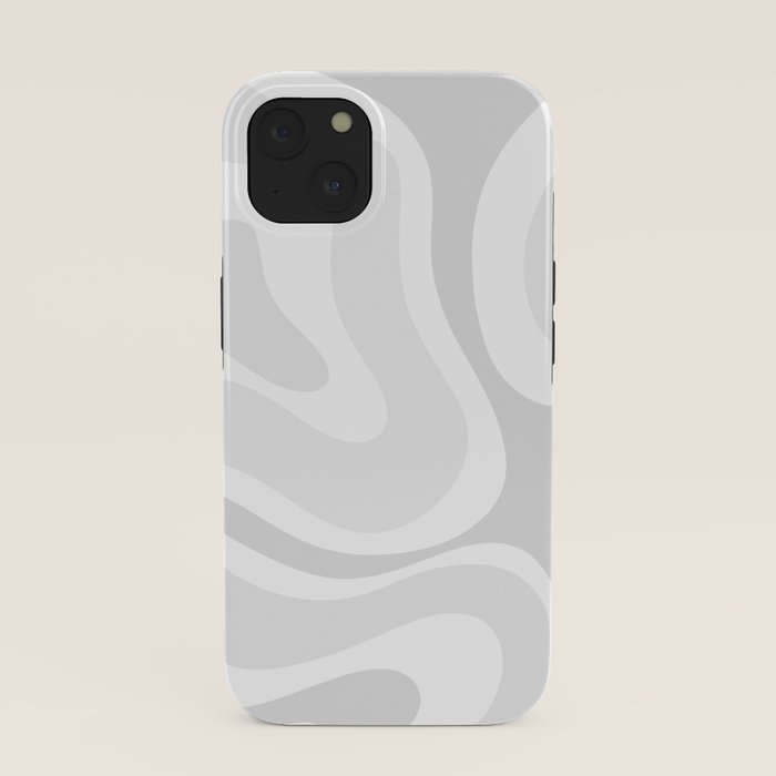 Modern Retro Liquid Swirl Abstract in Pale Grey iPhone Case Gallery Image 37