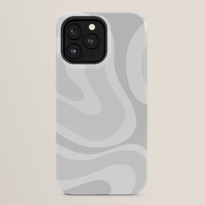 Modern Retro Liquid Swirl Abstract in Pale Grey iPhone Case Gallery Image 24
