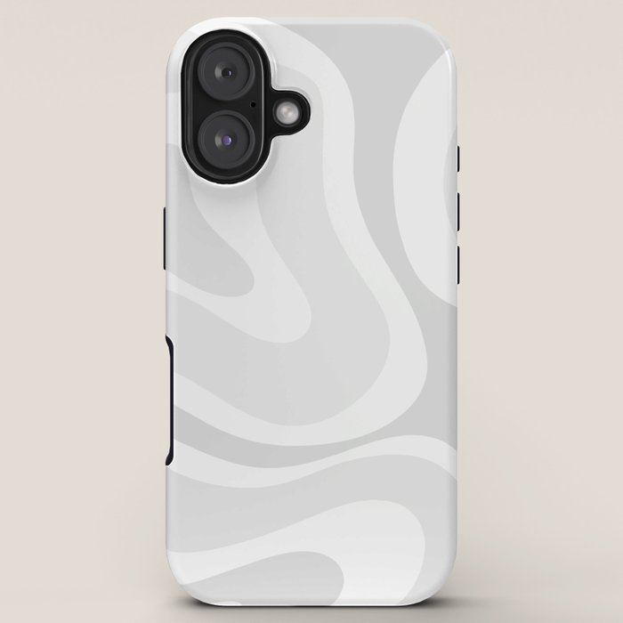 Modern Retro Liquid Swirl Abstract in Pale Grey iPhone Case Gallery Image 5
