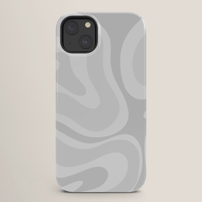 Modern Retro Liquid Swirl Abstract in Pale Grey iPhone Case Gallery Image 26