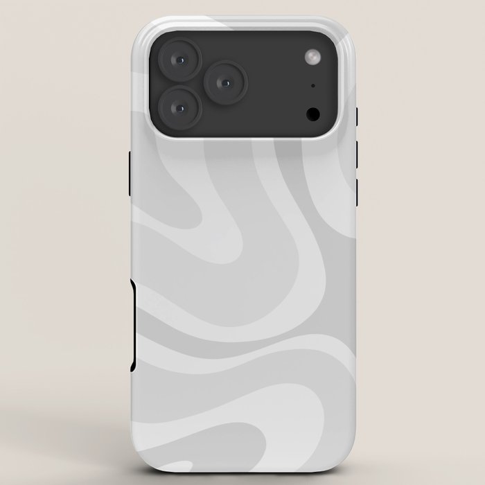 Modern Retro Liquid Swirl Abstract in Pale Grey iPhone Case Gallery Image 8