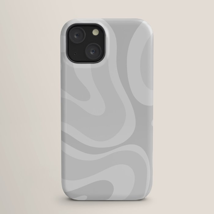 Modern Retro Liquid Swirl Abstract in Pale Grey iPhone Case Gallery Image 17