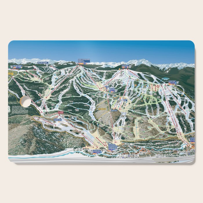 Vail Colorado Trail Map Ski Snowboard Resort Skier Gift Ideas Cutting Board Gallery Image 1