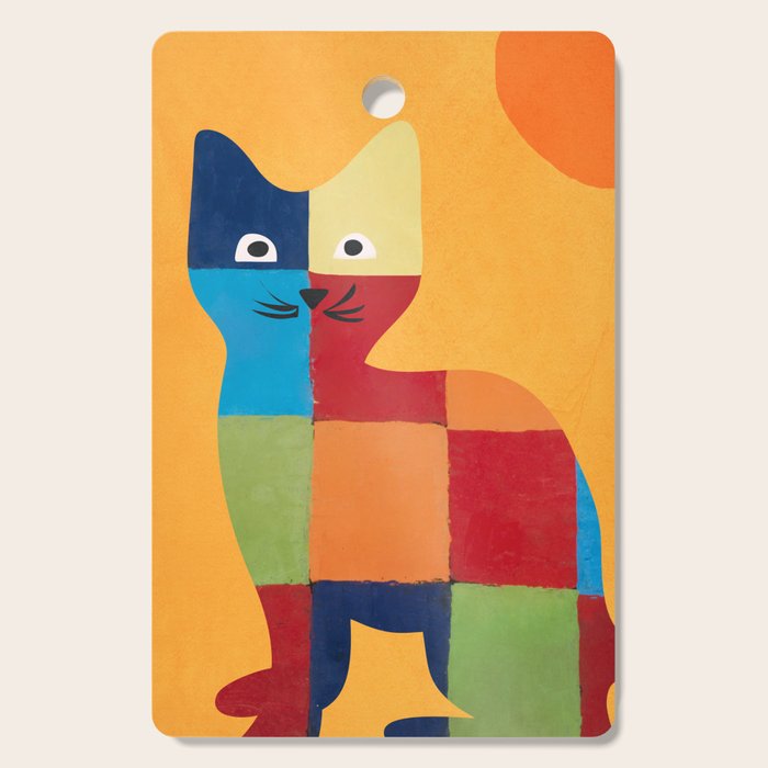 Squares Cat Cutting Board Gallery Image 1