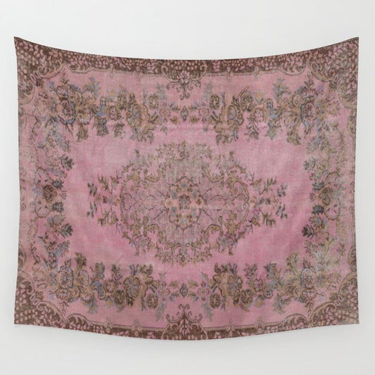 pink oriental vintage carpet Wall Tapestry Gallery Image 1