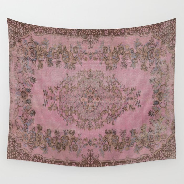 pink oriental vintage carpet Wall Tapestry Gallery Image 3