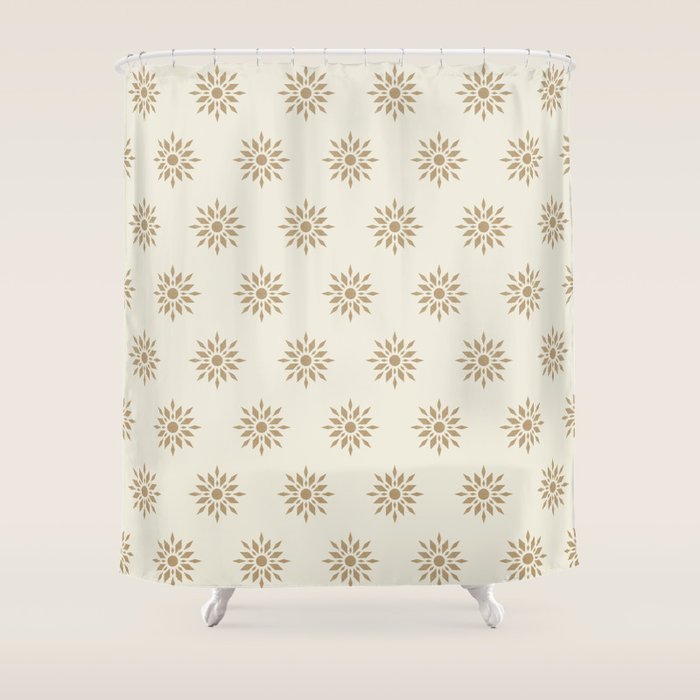 Sunburst Retro - Gold Shower Curtain Gallery Image 1