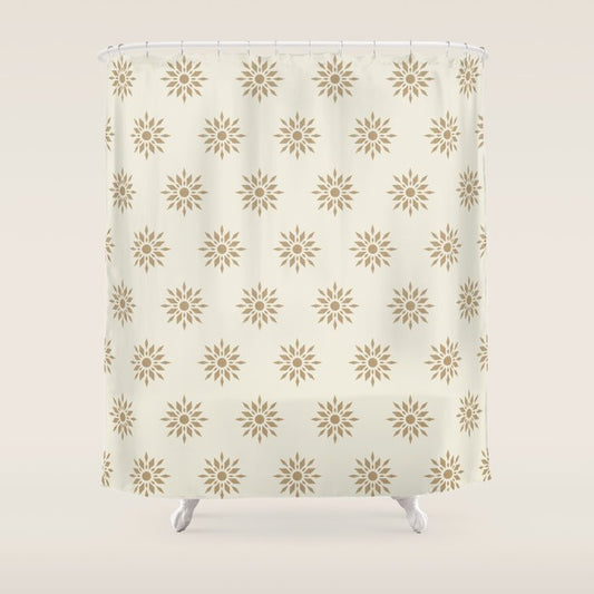 Sunburst Retro - Gold Shower Curtain Gallery Image 1