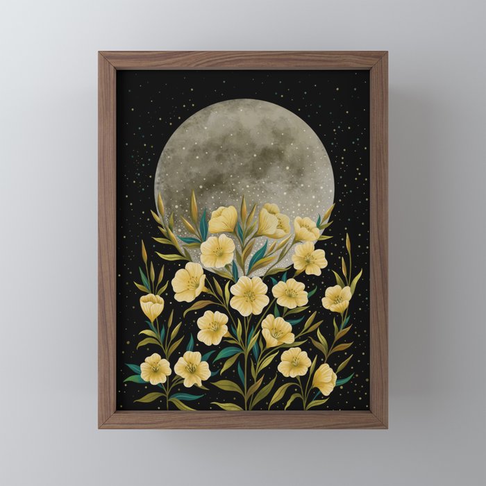 Moon Greeting- Yellow Evening Primrose Mini Art Print Gallery Image 2