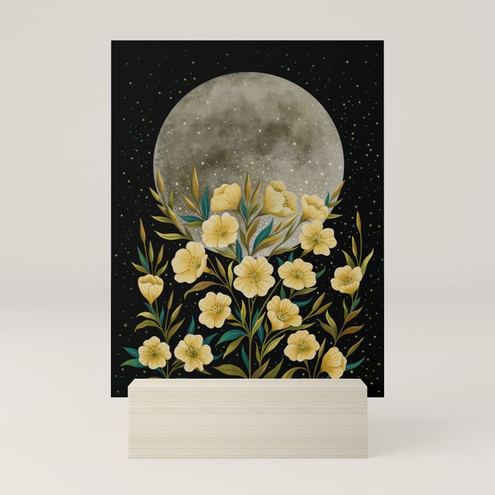 Moon Greeting- Yellow Evening Primrose Mini Art Print Gallery Image 5