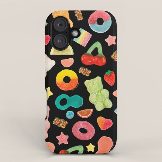 Candy Print in Black iPhone Case Gallery Image 1